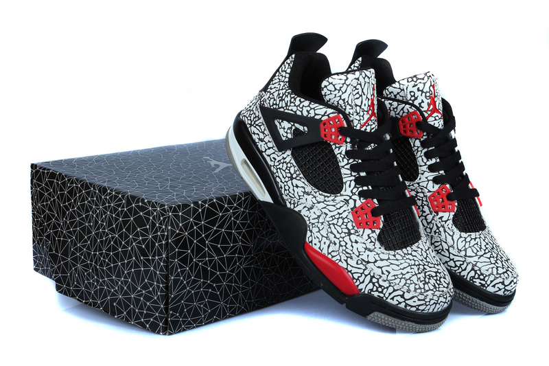 Air Jordan 4 Men Shoes Red/Black/White Online